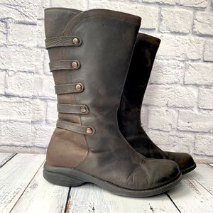 Merrell Captiva Launch Boots Leather Espresso Brown Moto Biker Boho Womens 11